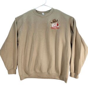 Merry Christmas‎ Sweater Santa Cowboy Hat Size 2x